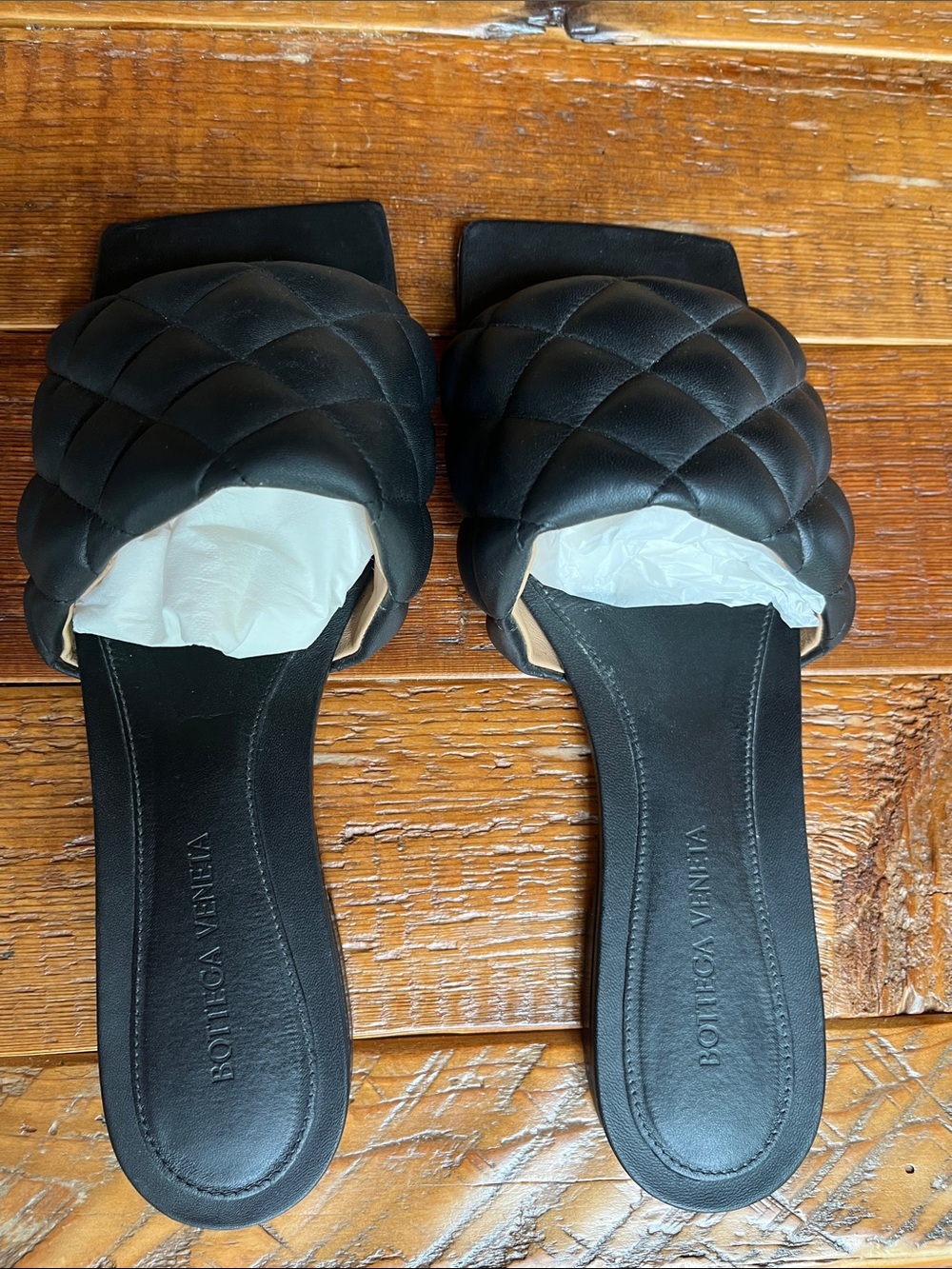 Bottega Veneta Black Quilted Slide Mules 39/8.5M